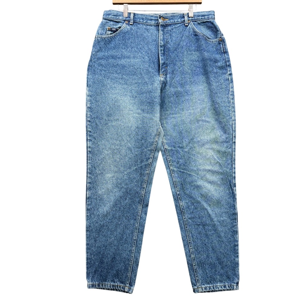 Lee Riders Jeans Womens 18 MED Blue High Rise Tapered Denim Vintage Mom Jeans
